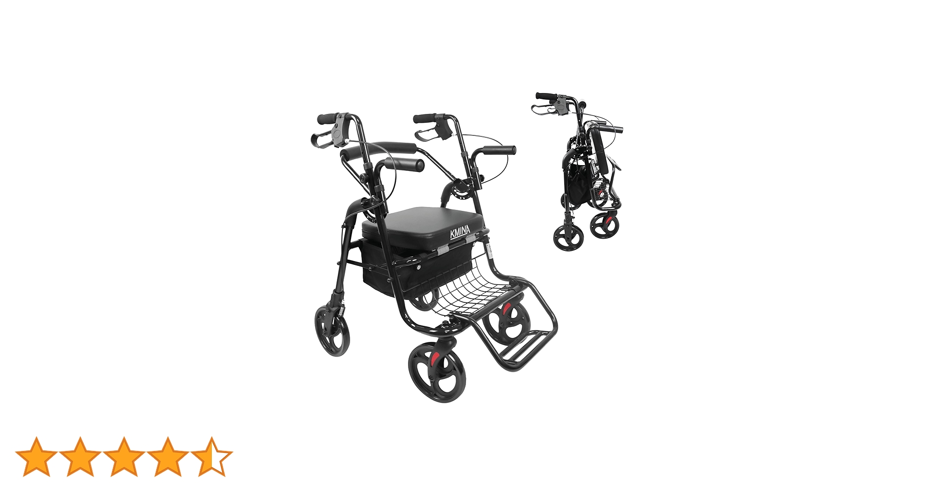 KMINA PRO - 歩行器 高齢者用 室内、歩行車 高齢者用、四輪歩行車 黒 Amazon | KMINA PRO - 歩行器 高齢者用 室内、歩行車 高齢者用